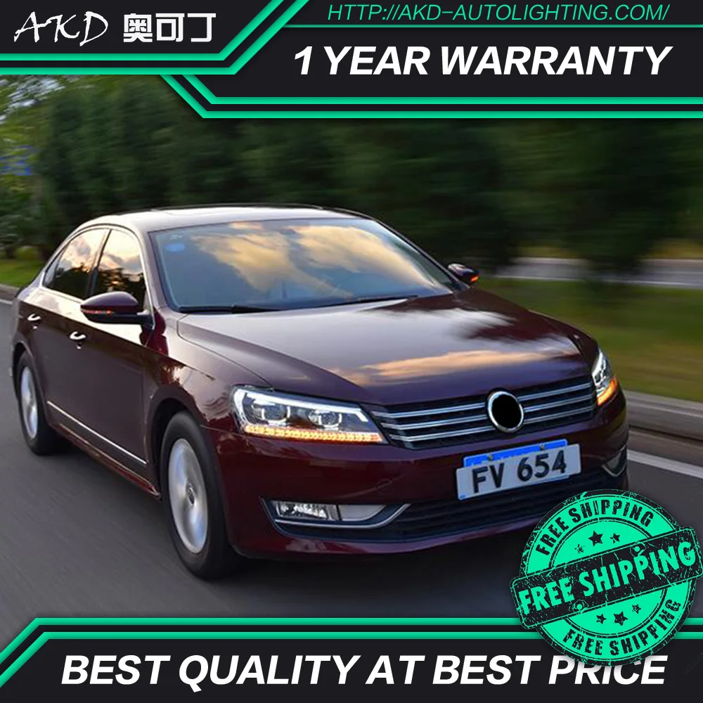 

Тюнинг автомобильных фар AKD для VW Passat B7 US Verson светодиодные фары DRL, биксеноновые ходовые огни, противотуманные фары с ангельскими глазками