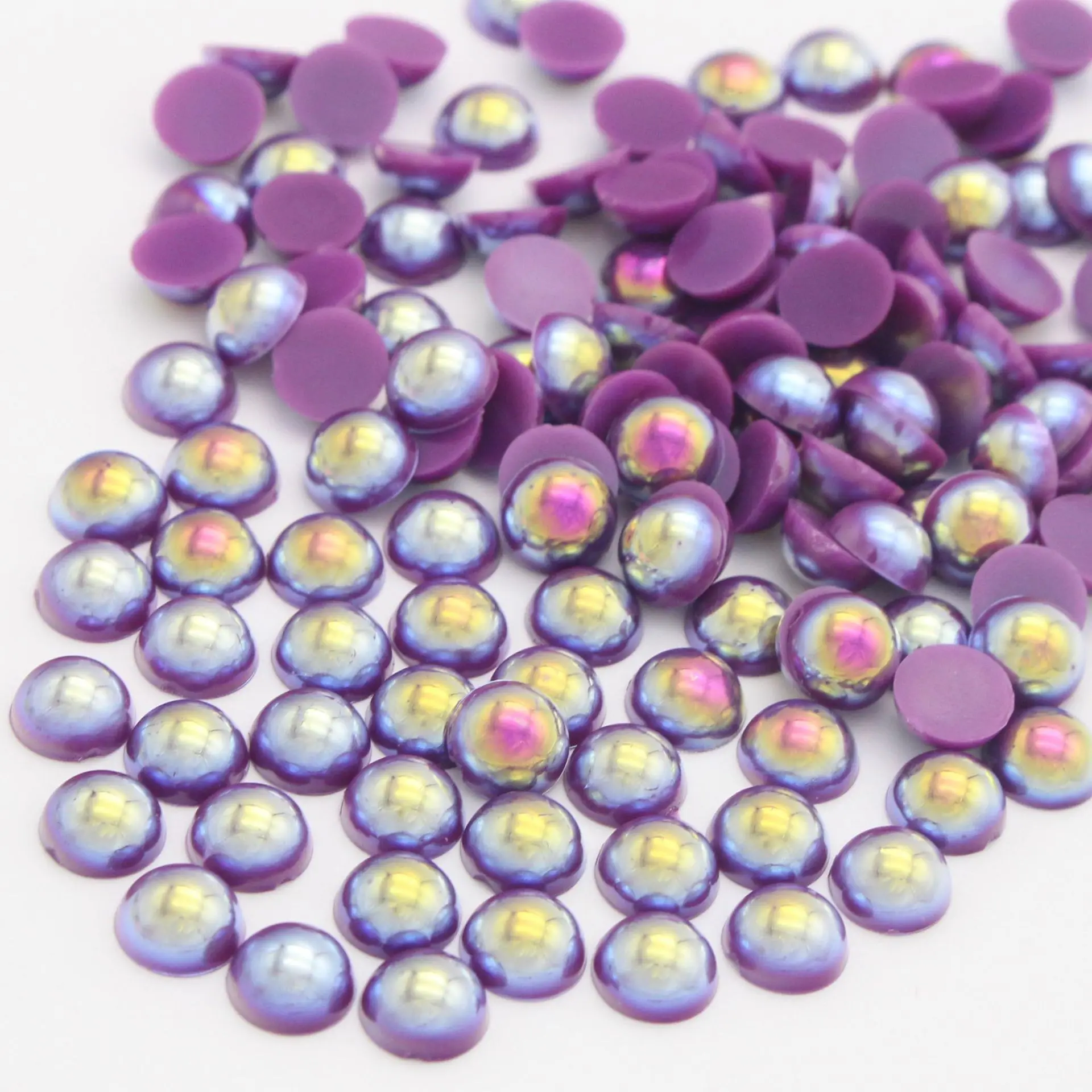 

More colorful gradient ABS imitation pearl without hole size half shoes phone beauty scattered bead jewelry DIY accessories