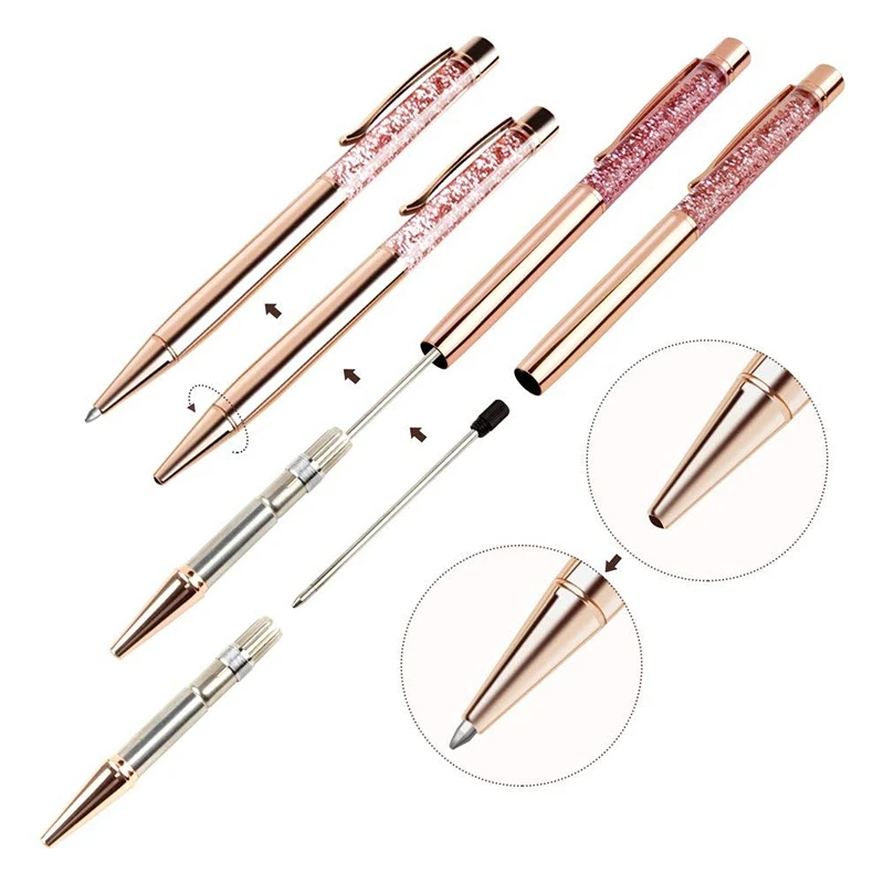 Шариковая ручка из розового золота с металлическим пополнением Shine Dynamic Liquid Sand