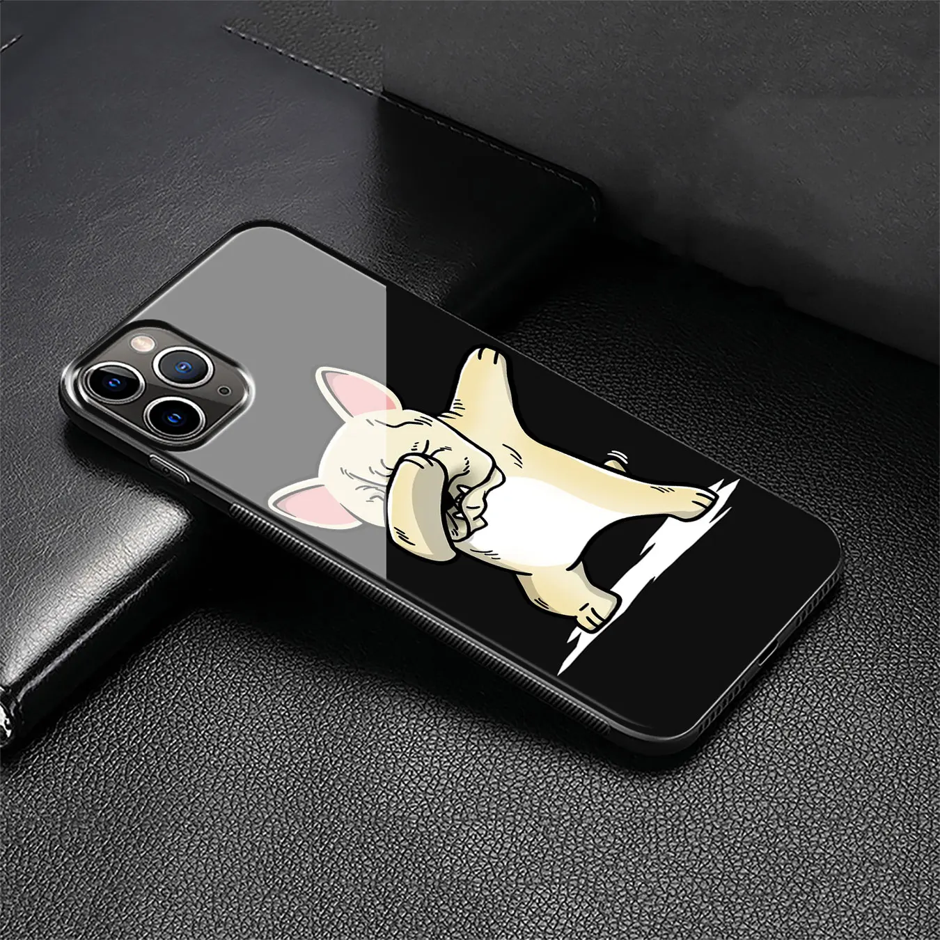 French Bulldog Dog Tempered Glass Phone Case for iPhone 11 Pro XR X XS Max 6 6S 7 8 Plus 5 5S SE Cover |