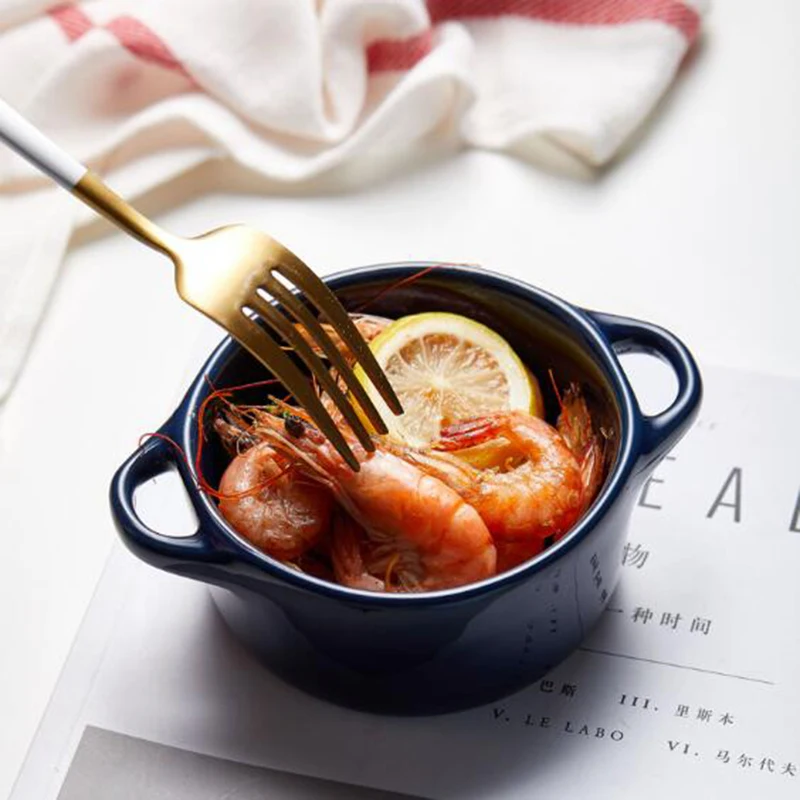 Керамическая цветная глазурованная двойная Ушная чаша с крышкой для тушения яиц