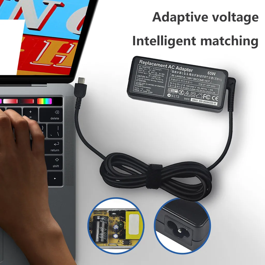 Блок питания для ноутбука Lenovo с портом Usb Type c 65 Вт 20 в 15 12 В 9 5 В|Адаптеры ноутбуков|