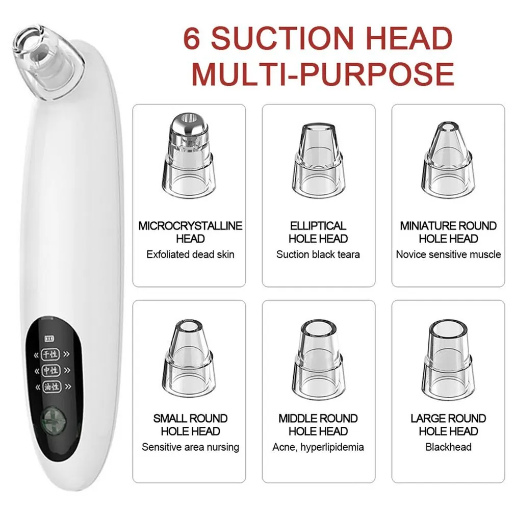Electric Blackhead Remover Needles Acne Black Spot Extractor Vacuum Suction Deep Cleansing Machine Exfoliating Pore Cleaner | Красота и
