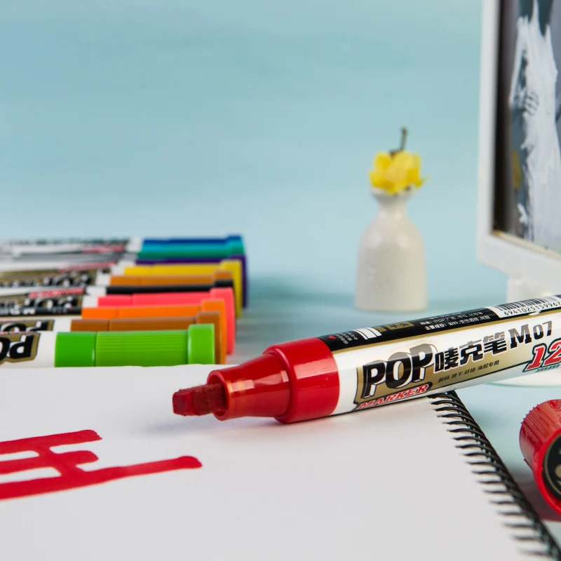 

Big Head 12mm 20mm 12 Color Graffiti Art Supplies Waterproof Quick-Drying Mark Painting Advertising Hand-Painted Poster Set Pen