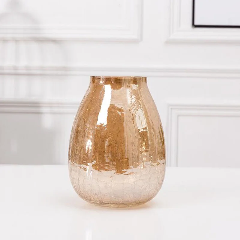 Стеклянная ваза нордическая Гальваническая с обшивкой креативная ледяная