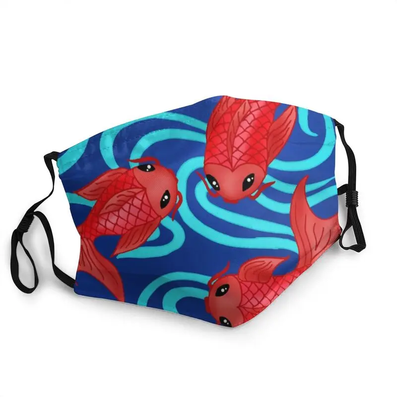 

Japanese Koi Carp Mask Dustproof Kawaii Koi Fish Kimono Pattern Design Face Mask Protection Cover Respirator Mouth Muffle