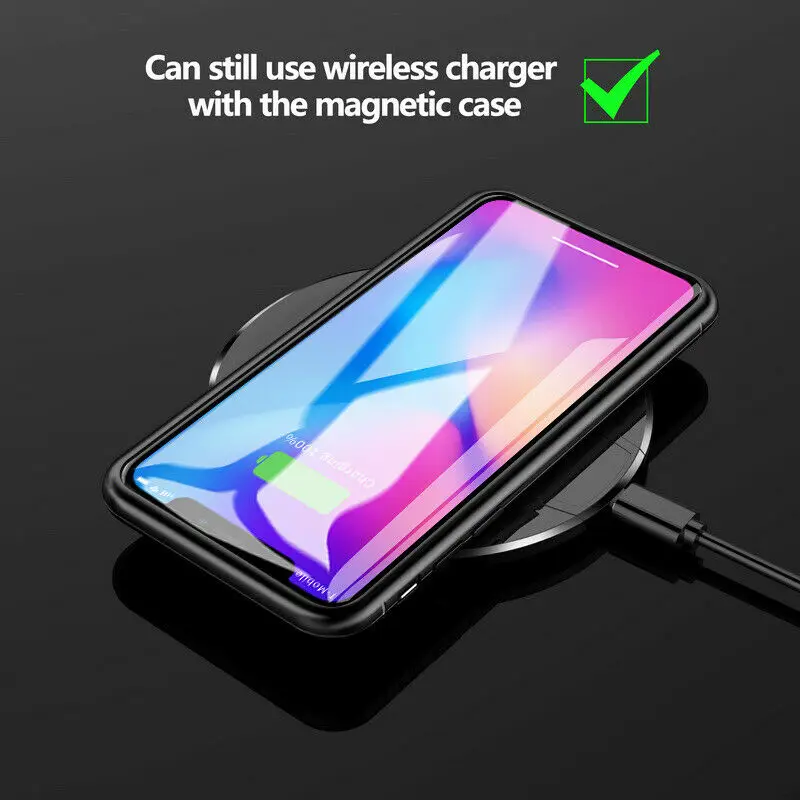 Металлический магнитный чехол для IPhone 11 Pro Max XR XS MAX X + из закаленного стекла 8 7 6 6s S