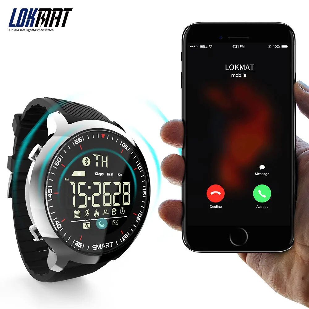 

LOKMAT Smart Watch Sport Waterproof pedometer Message Reminder Bluetooth Outdoor swimming men smartwatch for ios Android phone