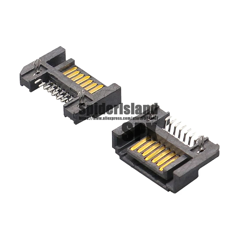 SATA 7-контактный разъем SMT типа B горизонтальный 7P интерфейсный 10 шт./50 шт./100 шт./500