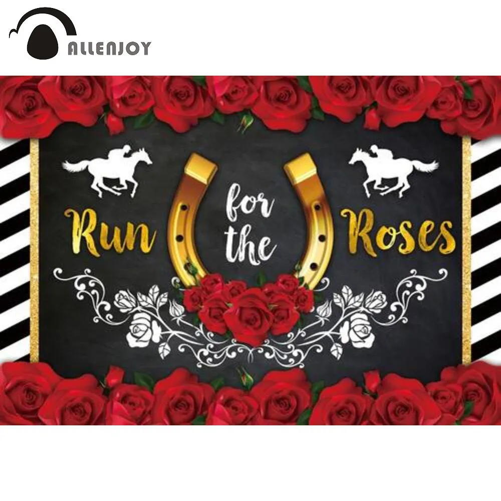 

Allenjoy Bridal Shower Run for the Roses Horse Background Countryside Wedding Birthday Party Engagement Photozone Backdrop