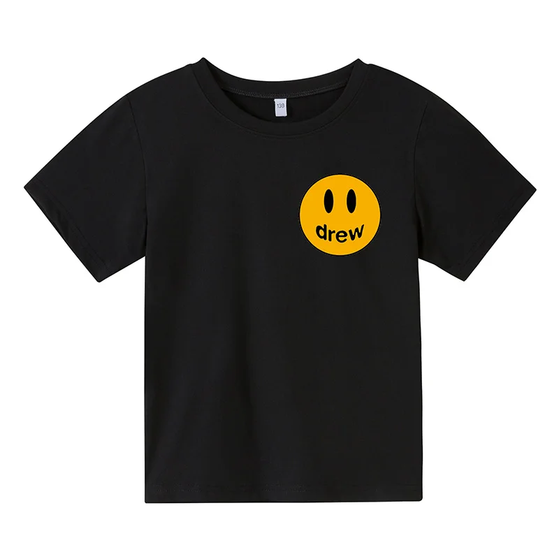 

2021 Summer's New Baby Boys Girls Fashion T-shirt Comfortable and Breathable Smiling Face Casual T-shirt Baby's favorite