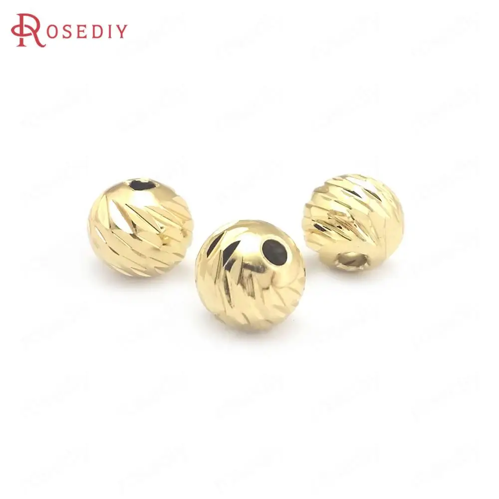 

(40436)20PCS 8.5MM 24K Gold Color Brass Round Ball Bracelets Spacer Beads Jewelry Making Supplies Diy Findings Accessories