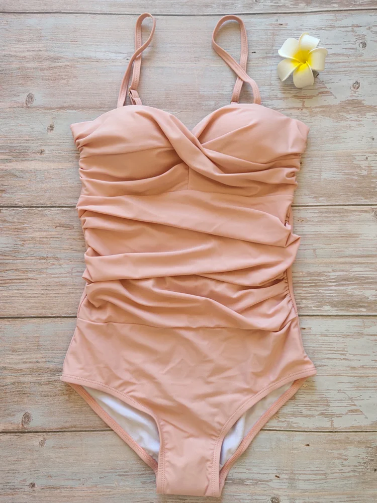 

Korea Women's One Piece Swimsuit Floral Printing Removable Strap Halter backless Push UP Padding Bathing Suit Swimwear Bodysuit