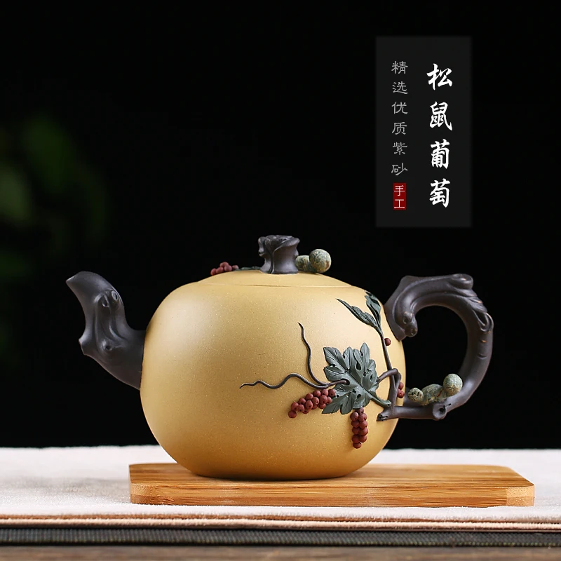 

★Squirrel grapes are recommended a large ore section of the teapot is often in red mud all hand authentic decals teapot