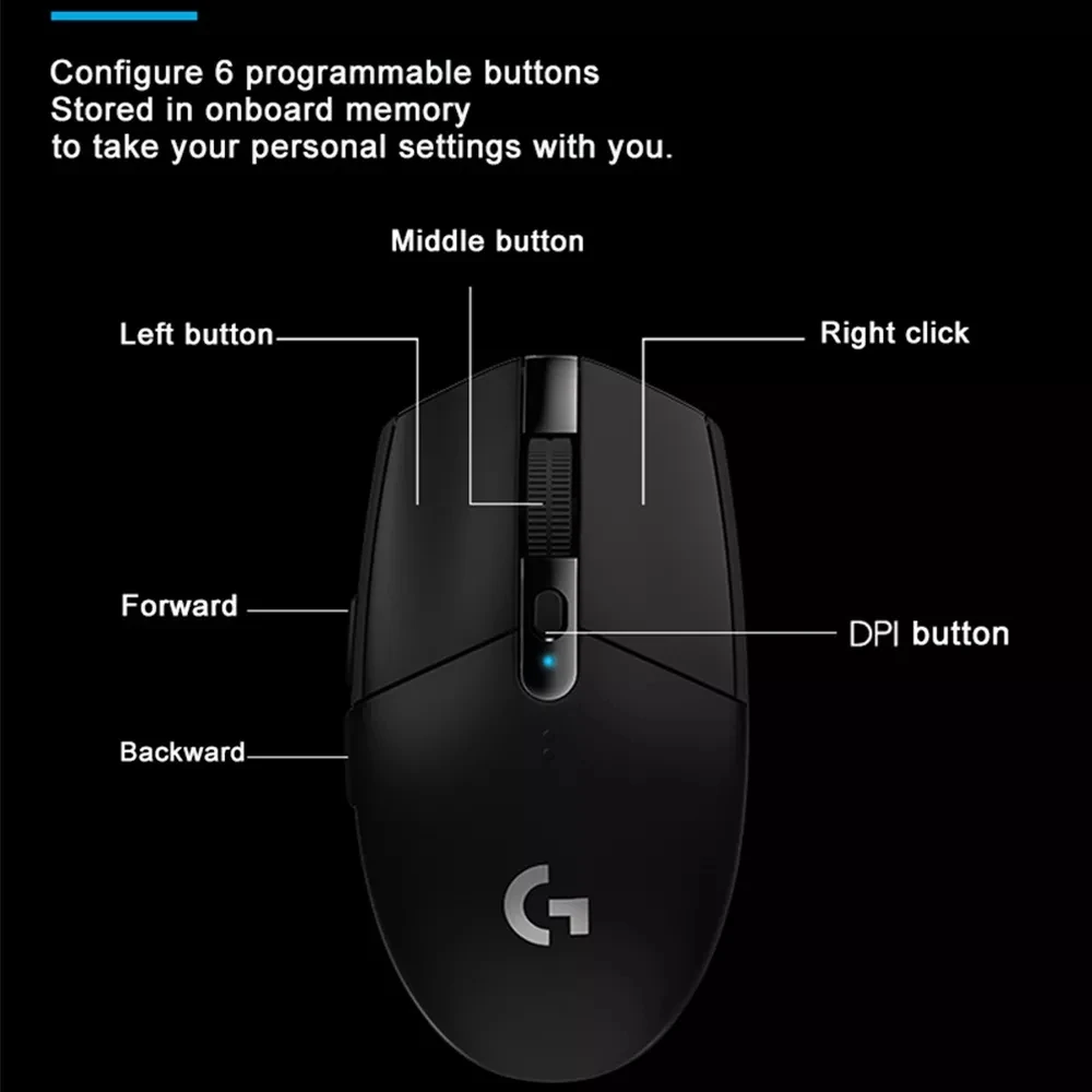Мышь Logitech g304 g305 беспроводная 6 кнопок программируемая Беспроводная usb мышь hero sensor