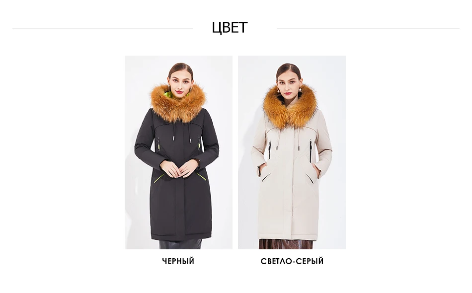 Новинка года; женское пальто с капюшоном; зимние парки с натуральным мехом; теплая куртка высокого качества; плотная длинная одежда; Y19652