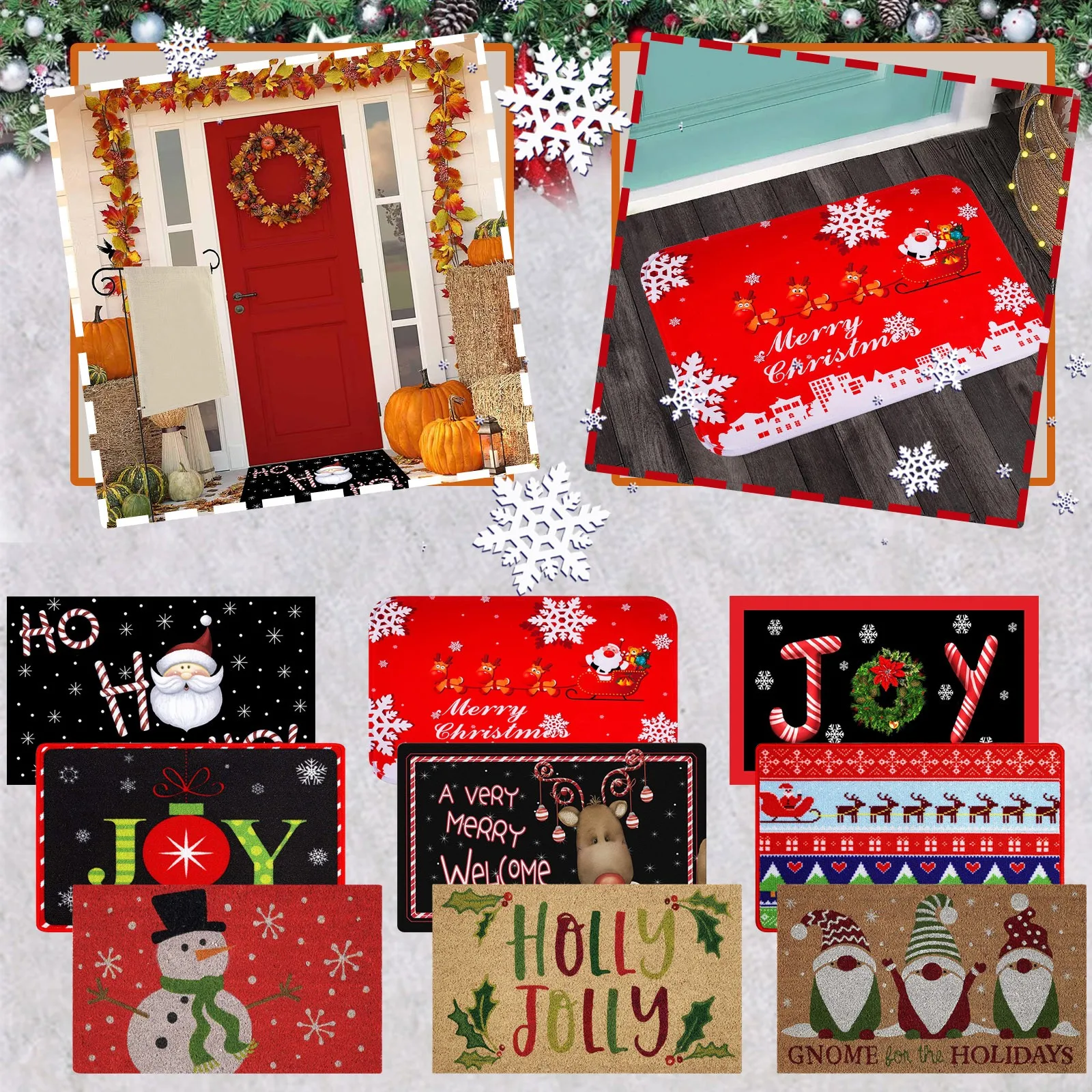 Рождественский коврик с Санта Клаусом декоративный подвесной Декор для дома