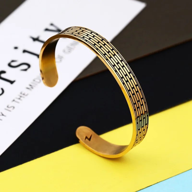 Мужской Открытый браслет из титановой стали в стиле хип-хоп с граффити молнией 358