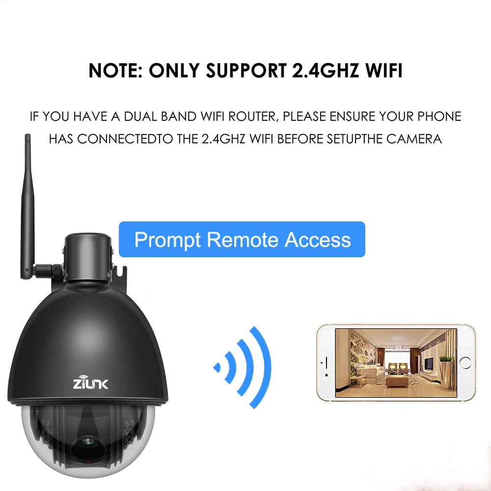 ZILNK 1080P Full HD PTZ скоростная купольная ip-камера с 5-кратным зумом, уличная Водонепроницаемая камера видеонаблюдения, WiFi, мини-камера с датчиком движения ONVIF H.264