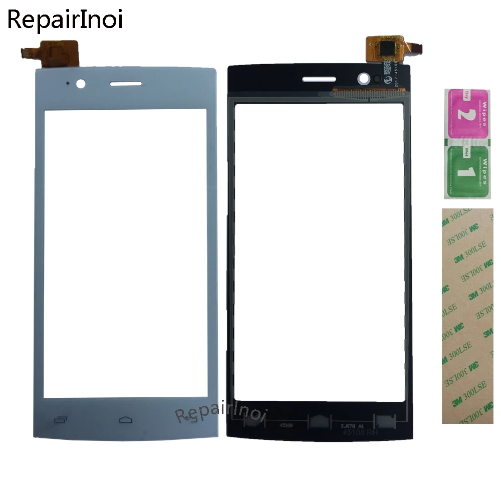 

10pcs 4.5'' Touch Screen For Fly FS451 FS 451 Touch Screen Digitizer Panel Repair Parts Touch Screen Front Glass Sensor 3M Glue