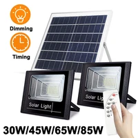 outdoor led solar lamp 30456585w garden led spotlight dimmable with controller wall light for street patio balcony yard