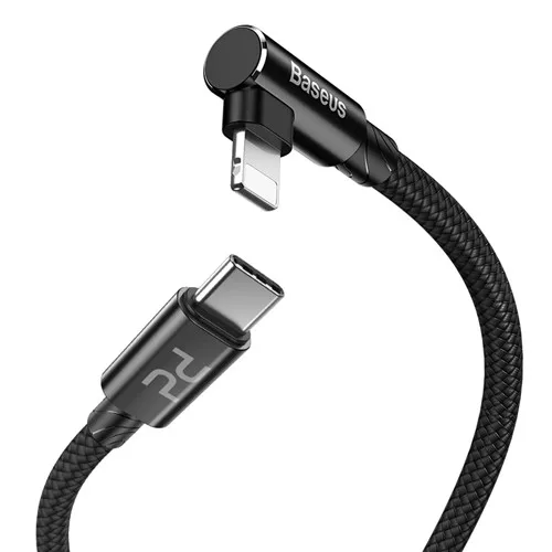 Черный Baseus локоть Дизайн 18 Вт Быстрая зарядка PD кабель для iPhone PD Тип C для Apple Lightning зарядный кабель USB C для iPhone кабель - Цвет: Черный