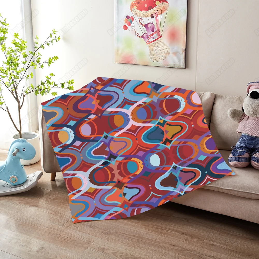 

Vector Seamless Ethnic Pattern Blankets Retro Style Soft Sherpa Fleece Throw Reversible Microfiber Plush Blanket