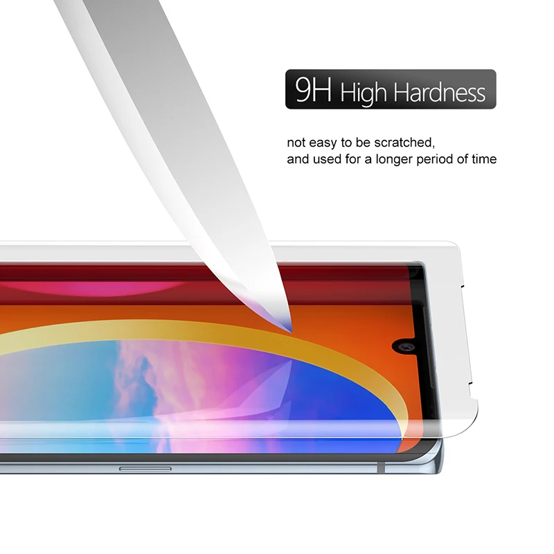 for lg velvet tempered glass lg wing screen protector uv liquid full glue film full cover with fingerprint unlock glass free global shipping