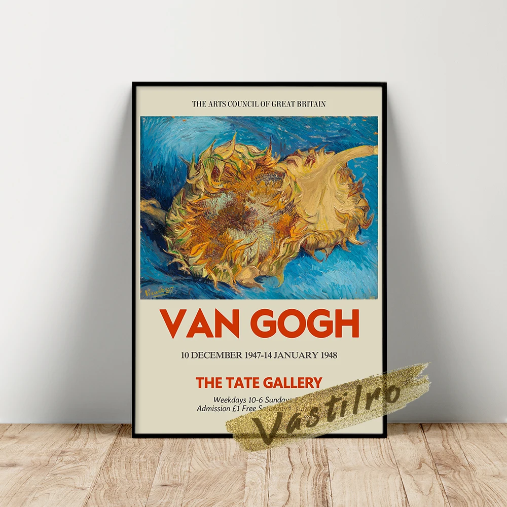 Выставочный плакат Винсента Ван Гога картина маслом с двумя подсолнухами