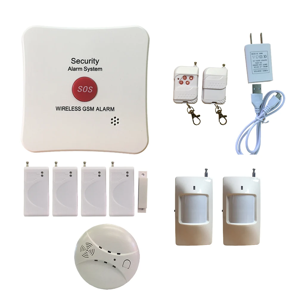 wireless gsm alarm sos system door magnet sensor security home alarm system sos siren gsm wireless systems pir movtion detector
