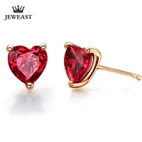 lszb natural garnet 18k pure gold earring real au 750 solid gold earrings diamond trendy fine jewelry hot sell new 2020