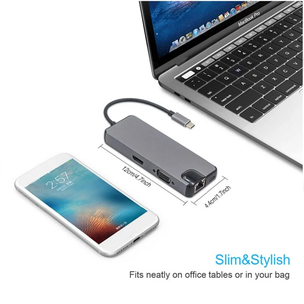 Док-станция 8 в 1 стандарта USB Type C на 4K HDMI | Мобильные телефоны и аксессуары