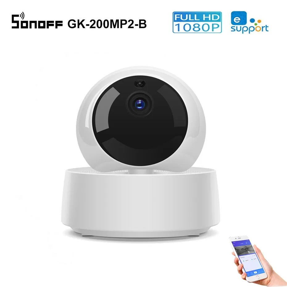 

Sonoff GK-200MP2-B 1080P HD Wireless WiFi IP Security Camera Motion Detective 360° View Activity Alert via Ewelink APP Control