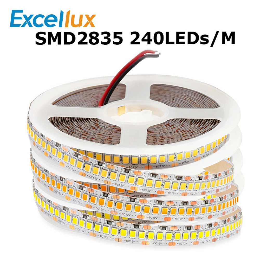 1 катушка SMD 2835 DC12V теплый белый/белый 1200 светодиодный s/5 м 240 s/M Светодиодные ленты