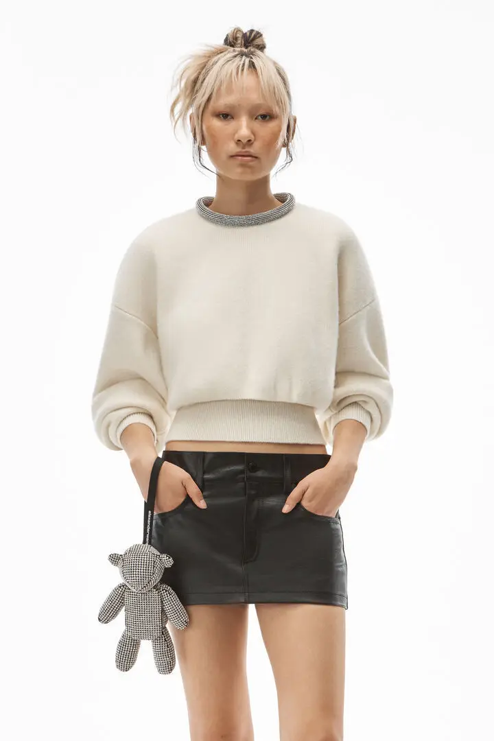 

Neckline Diamond Chain Wool Knitted Top Autumn and Winter 2021 New Loose Lazy Pullover Top For Women