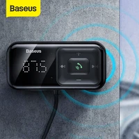baseus car bluetooth 5 0 wireless fm transmitter mp3 player receiver 3a dual usb car charger cigarette lighter for samsung