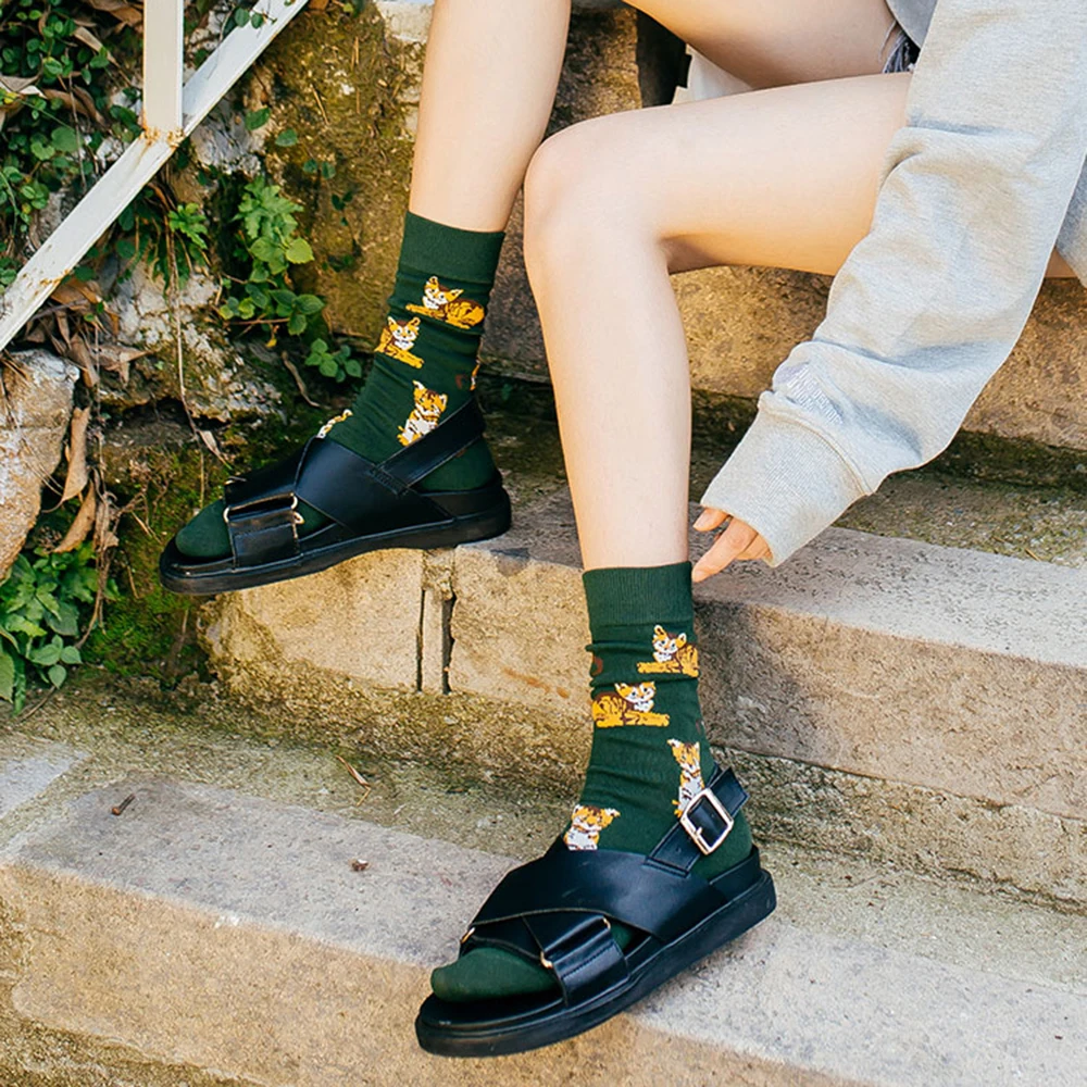 1 пара новые осенние носки животное мультяшная кошка дизайн с изображением