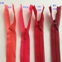 20pcslot red ykk invisible zippers coil nylon plastic close end lace cloth for dress skirt bag sewing accessories