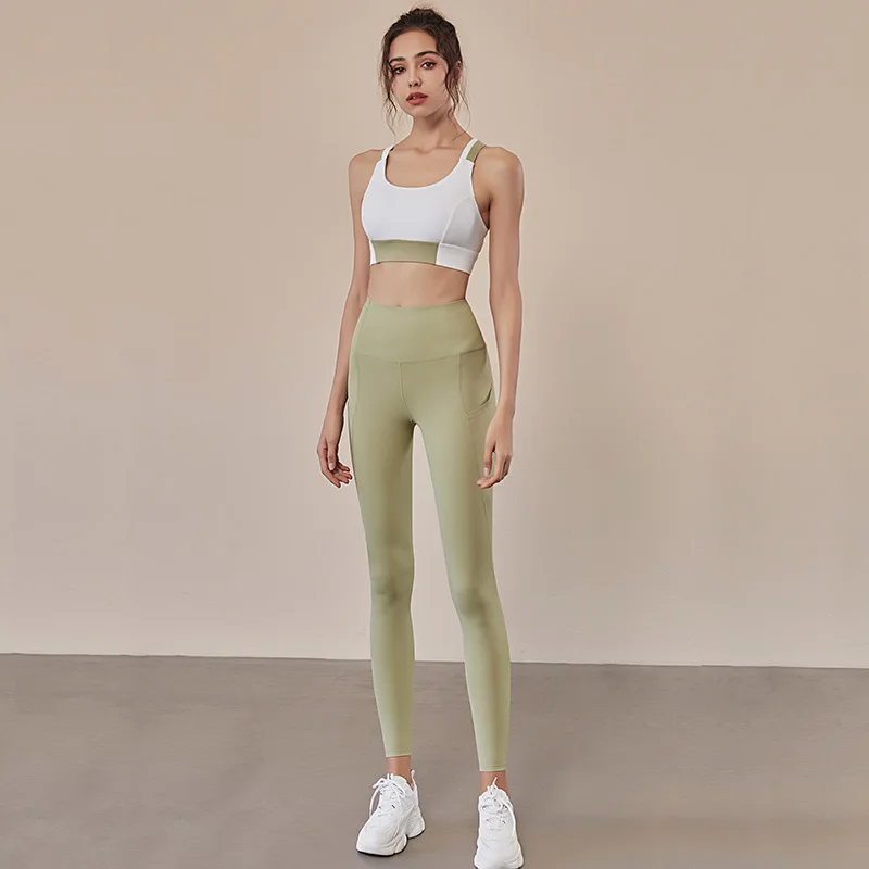 

2 шт., женские леггинсы с высокой талией, без рукавов