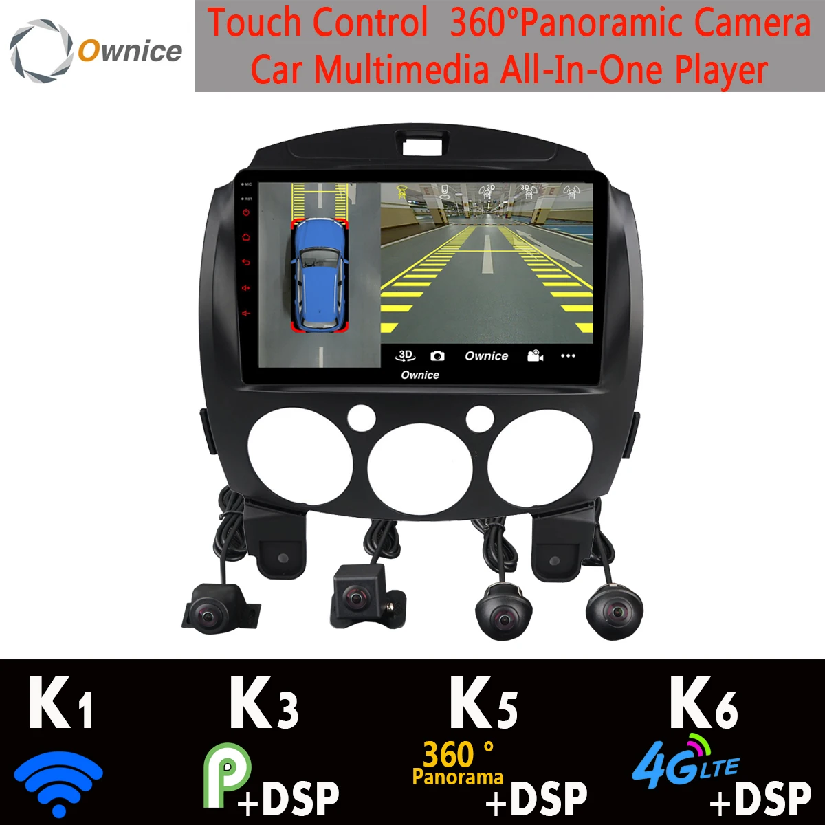 360 ° панорамный Android 9 0 8Core 4 + 64G GPS навигация Радио CarPlay SPDIF DSP Автомобильный