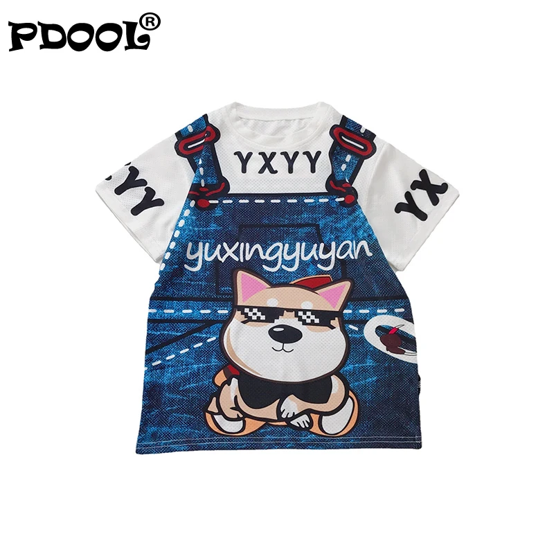 

Girls Cartoon Mesh Quick-Drying T shirt Summer Short Sleeved Tops Loose Fashion Outfit