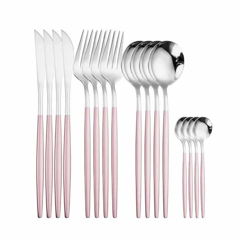 

Rainbow Cutlery Utensil Set 16 Piece Stainless Steel Tableware Silverware Set Dinner Spoon Fork Set Dinnerware Sets Dropshipping