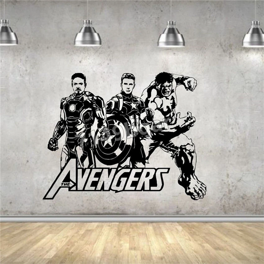 

Wall Sticker Mural Decal Vinyl Decor Avengers Hulk Captain America Iron Man Home Decor Removable Art Decor Wall Decals Z1