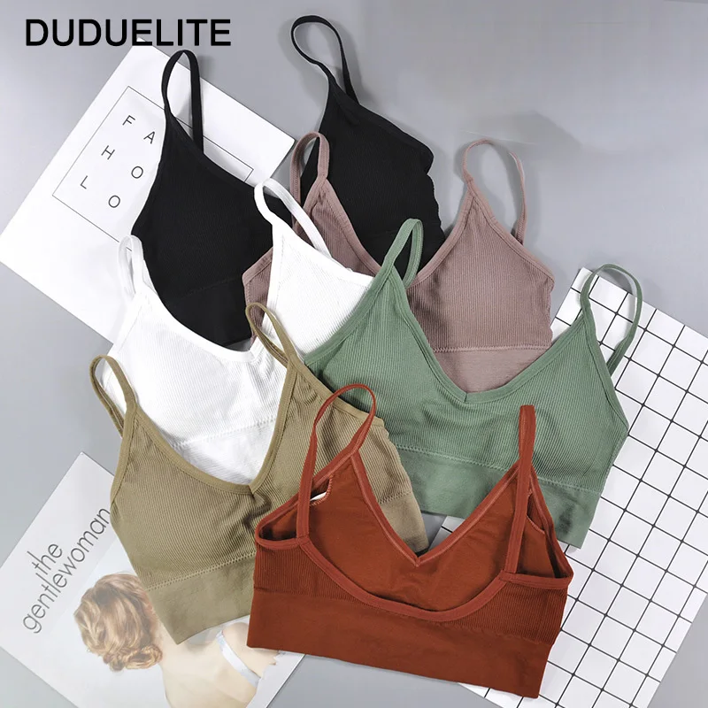 Спортивный бюстгальтер DUDUELITE с V-образным вырезом женский топ для - Цена: 185.85