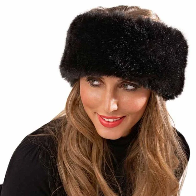 Зимняя Теплая повязка из искусственного меха плюшевые наушники имитация лисьего