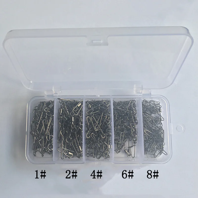 

New 151Pcs/Box Welded Ball Bearing & Coastlock Snaps #1 #2 #4 #6 #8 Swivel Easy For Fishhook Lure Changing