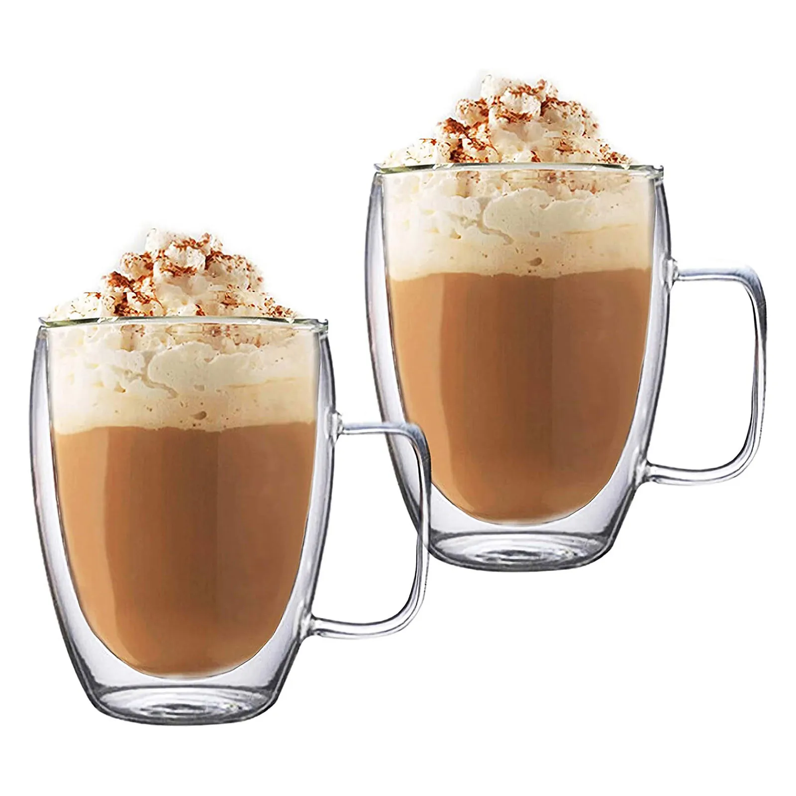 2PC Heat Resistant Double Wall Glass Cup 250/350/450 Ml Beer Coffee Water Cups Transparent Wholesale Drink Set | Дом и сад