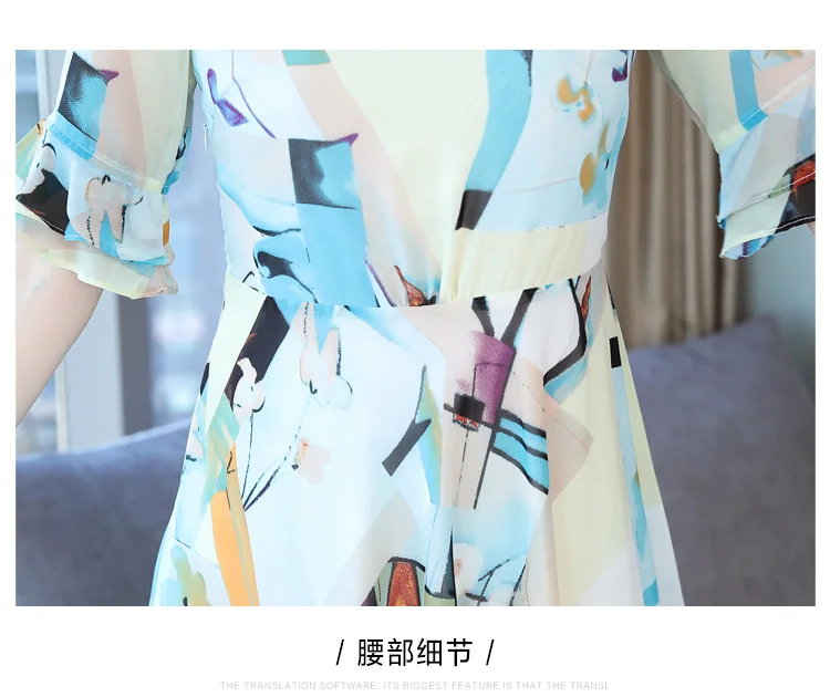 

Geometric Dress For Women Beach Style Maxi Dress Chiffon Women's Summer Sundress Vestidos De Fiesta De Noche Beach Dress