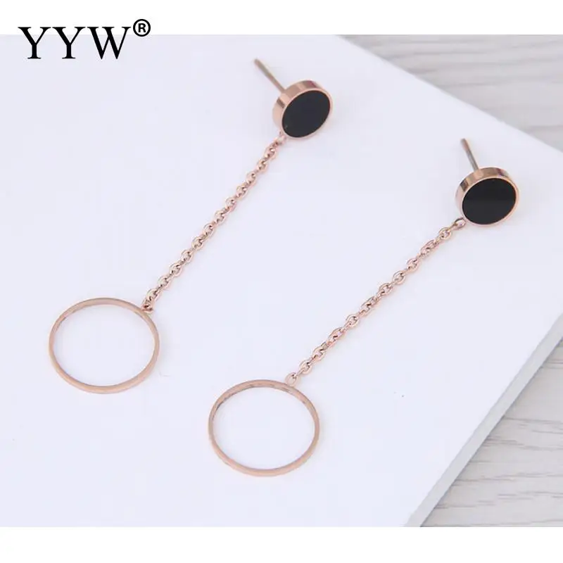 Модные женские серьги-капли из титановой стали Длинная подвеска с пончиком Jhumka