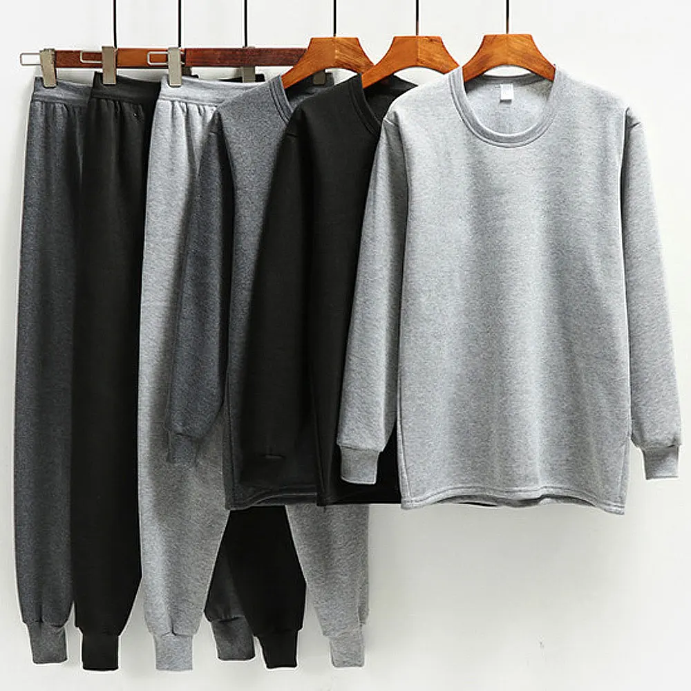 Мужской утепленный шерстяной комплект нижнего белья бархатные трусы и длинные